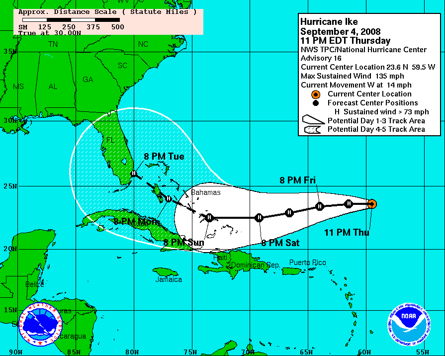 Hurricane Andrew Tracking Chart