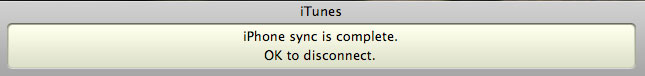 iPhone 3.0 backup complete