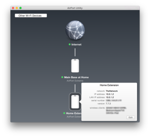 extend network with airport extreme extension selected, click "edit"